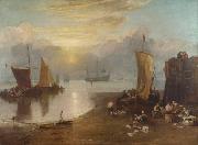 Joseph Mallord William Turner Sun rising tyhrough vapour:Fishermen cleaning and selling  fish  (mk31) Spain oil painting artist